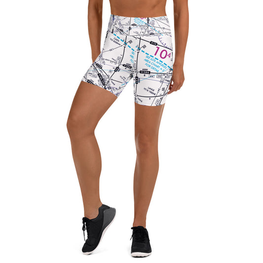 Enroute Low Altitude Chart yoga shorts (white)