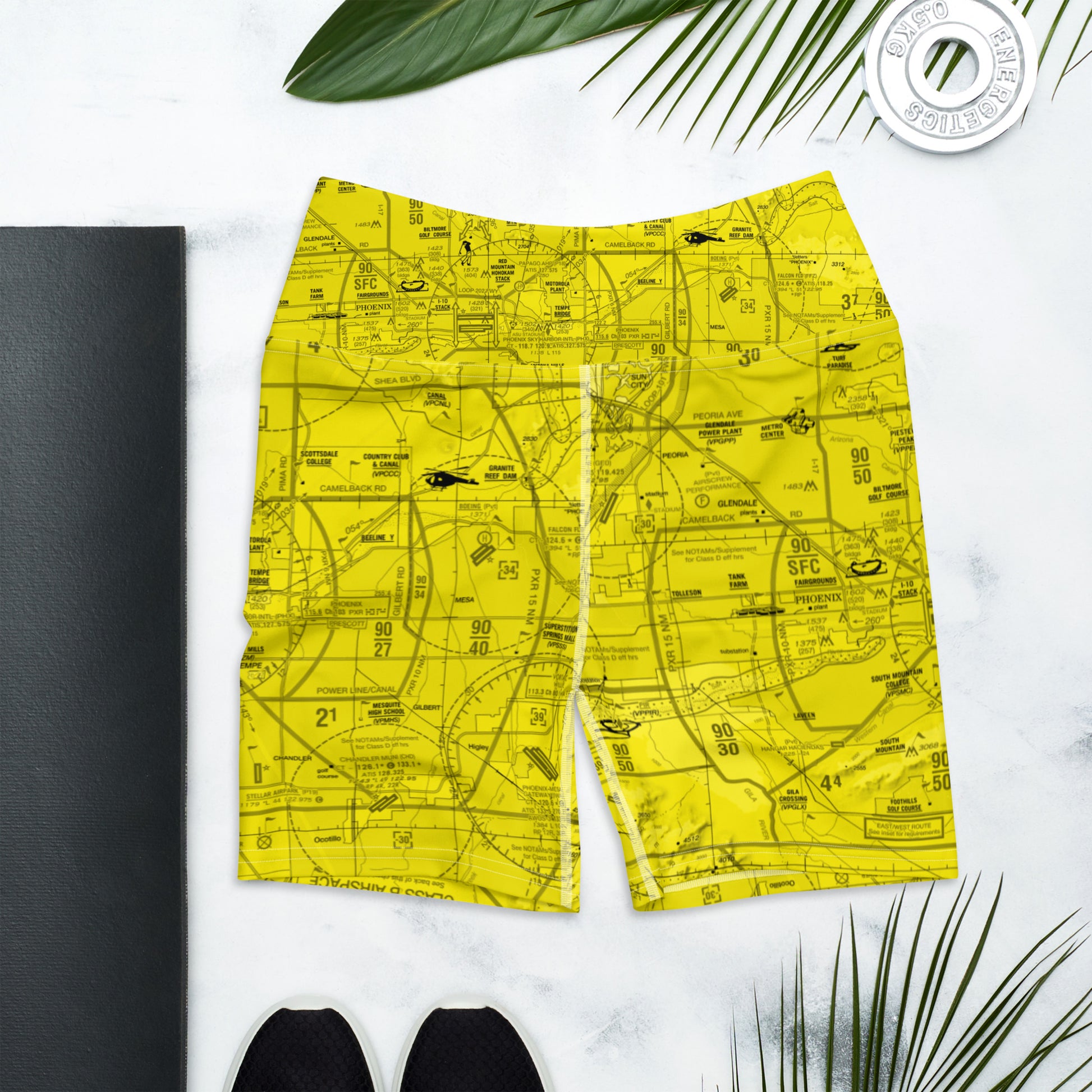 Phoenix TAC Chart yoga shorts (yellow)