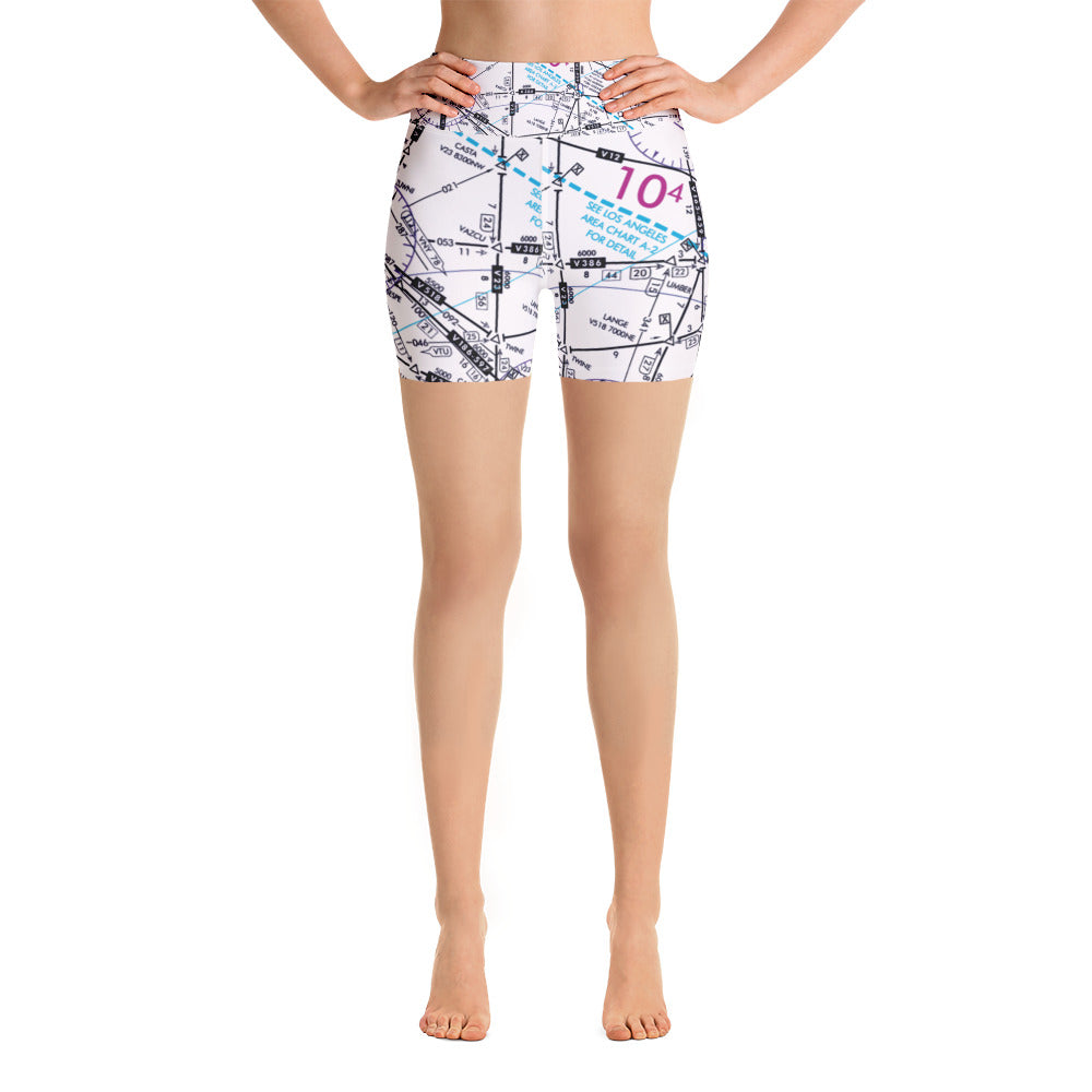Enroute Low Altitude Chart yoga shorts (white)