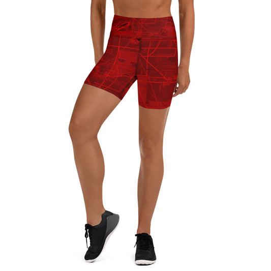 Phoenix TAC Chart yoga shorts (red)