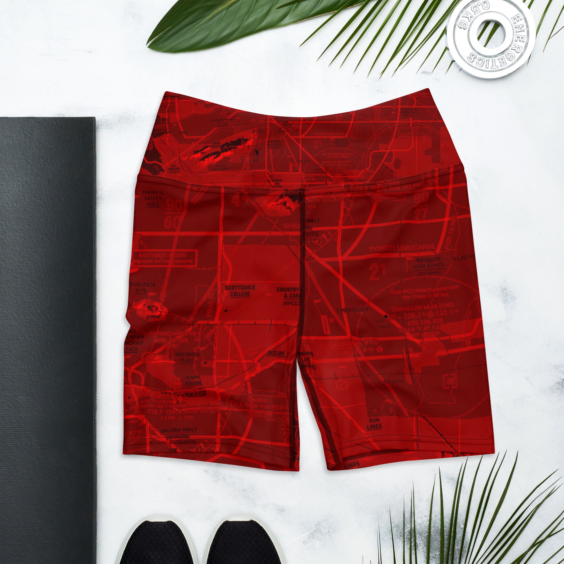 Phoenix TAC Chart yoga shorts (red)