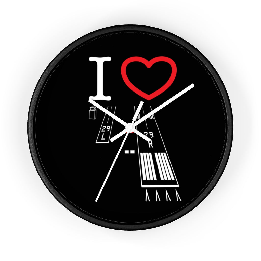 Torrance Airport Runways 29L-29R wall clock (black)