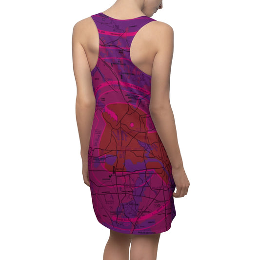 Dallas - Ft. Worth Flyway Chart - racerback dress (purple)