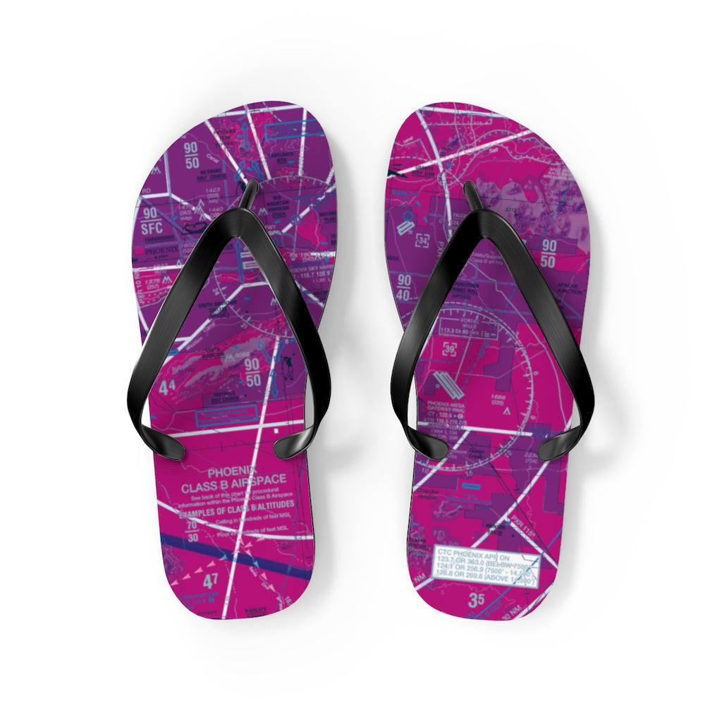 Aeronautical Chart Flip-Flops (PHX/purple)
