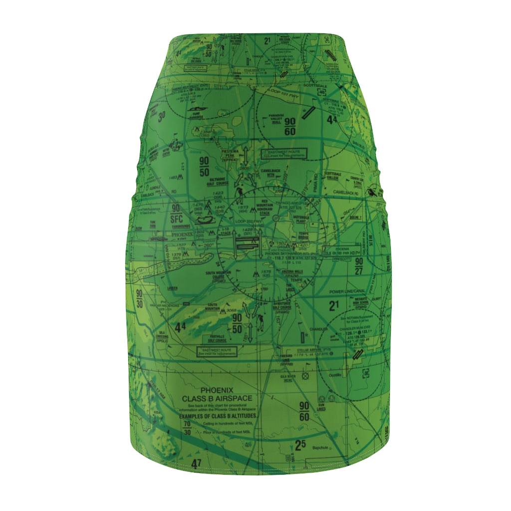 Phoenix TAC Chart - women's pencil skirt (green)