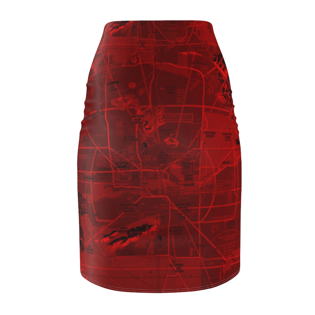 Phoenix TAC Chart - women's pencil skirt (red)