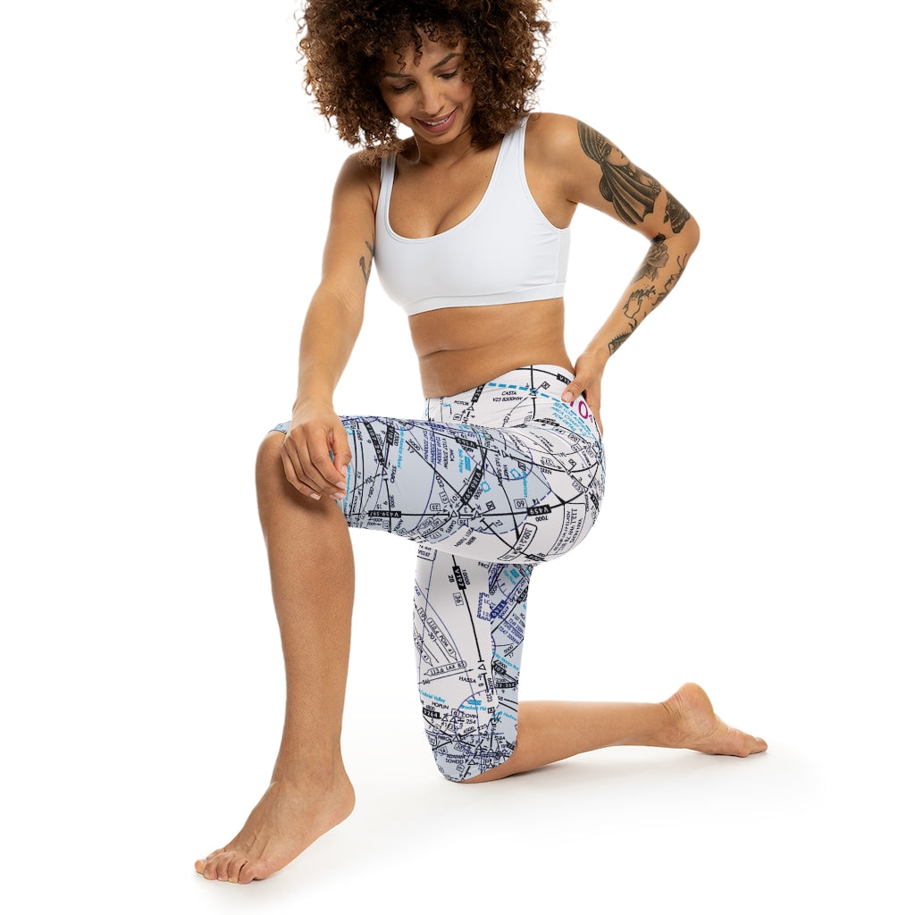 Enroute Low Altitude Chart capri leggings (white)