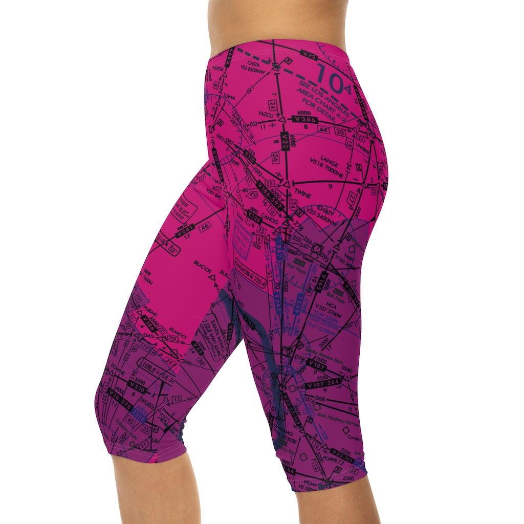 Enroute Low Altitude Chart capri leggings (ELUS3/pink)
