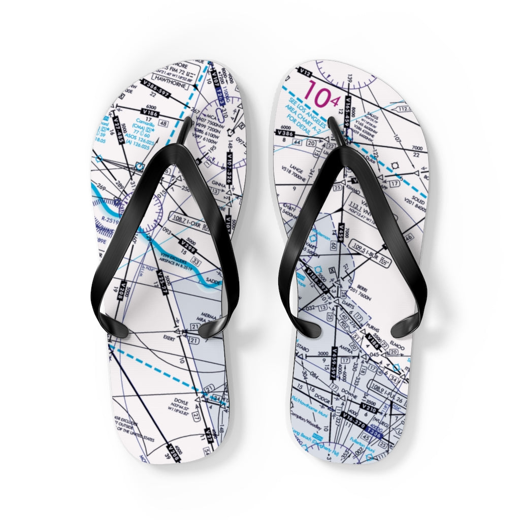 Aeronautical Chart Flip-Flops (ELUS3/white)