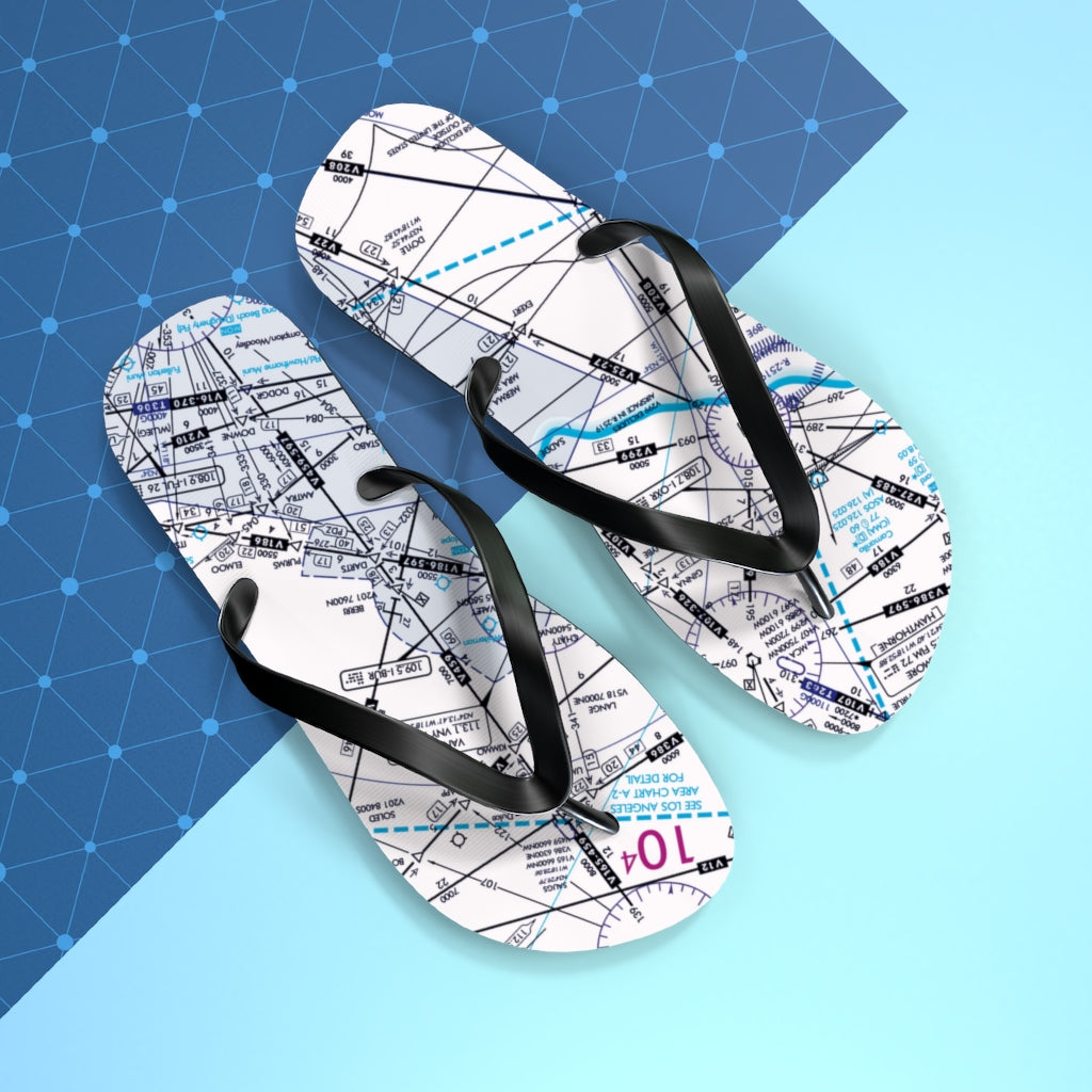 Aeronautical Chart Flip-Flops (ELUS3/white)