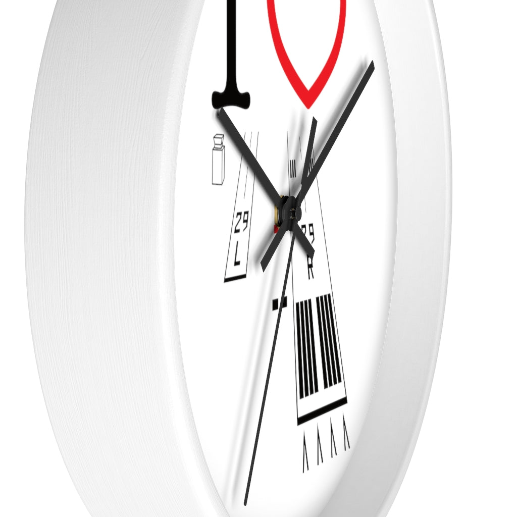 Torrance Airport Runways 29L-29R wall clock (white)