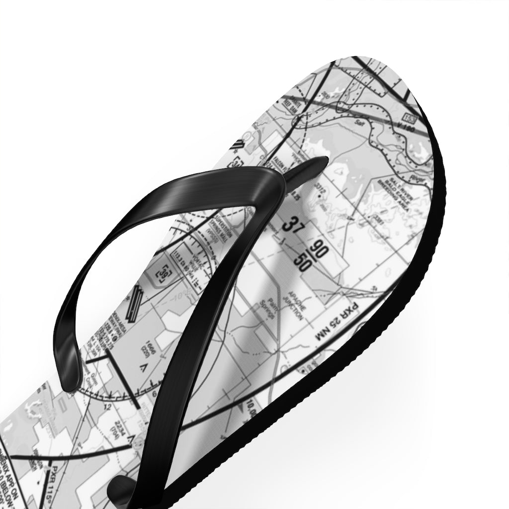 Aeronautical Chart Flip-Flops (PHX/b&w)
