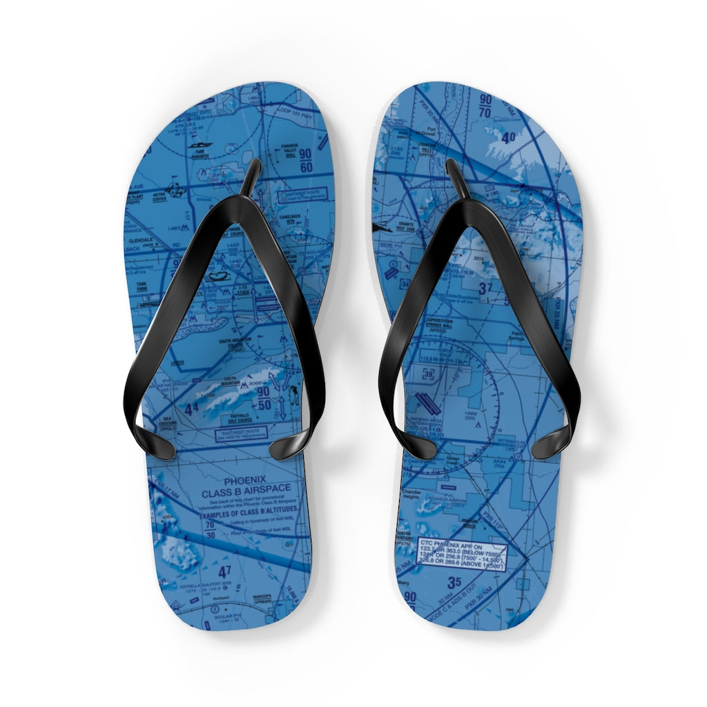 Aeronautical Chart Flip-Flops (PHX/blue)
