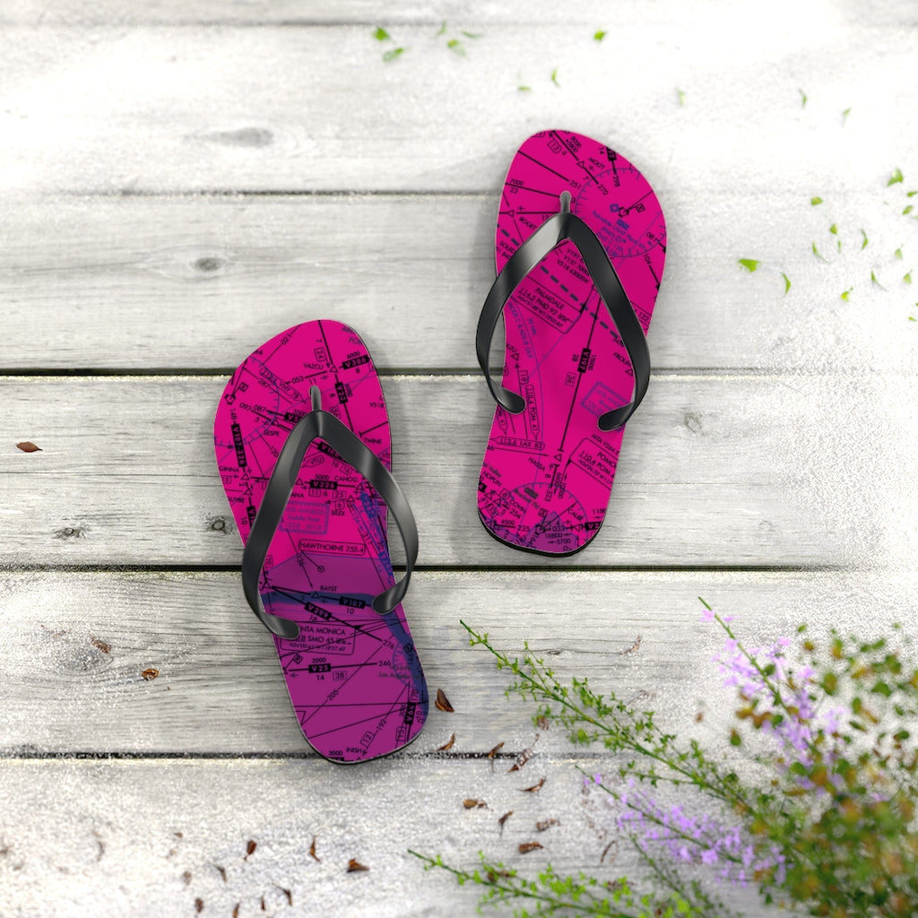 Aeronautical Chart Flip-Flops (ELUS3/pink)