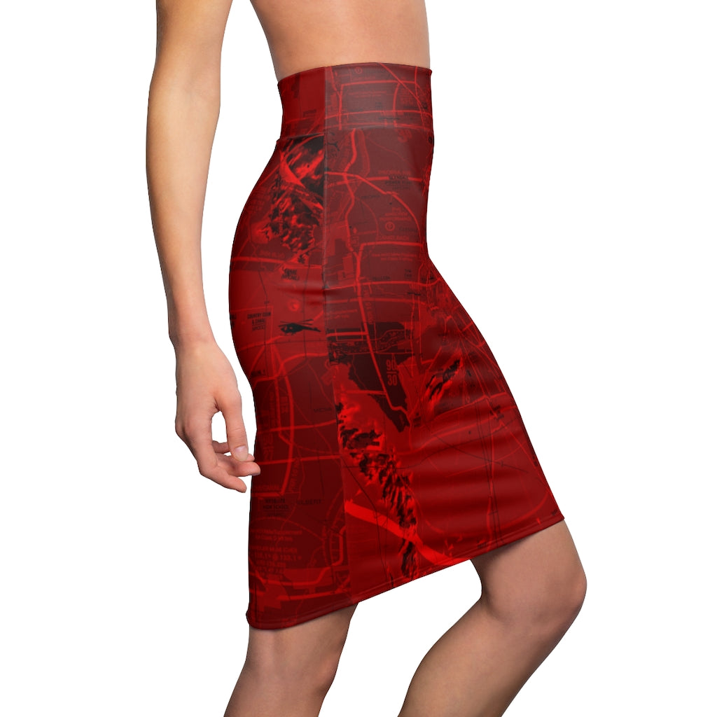 Phoenix TAC Chart - women's pencil skirt (red)