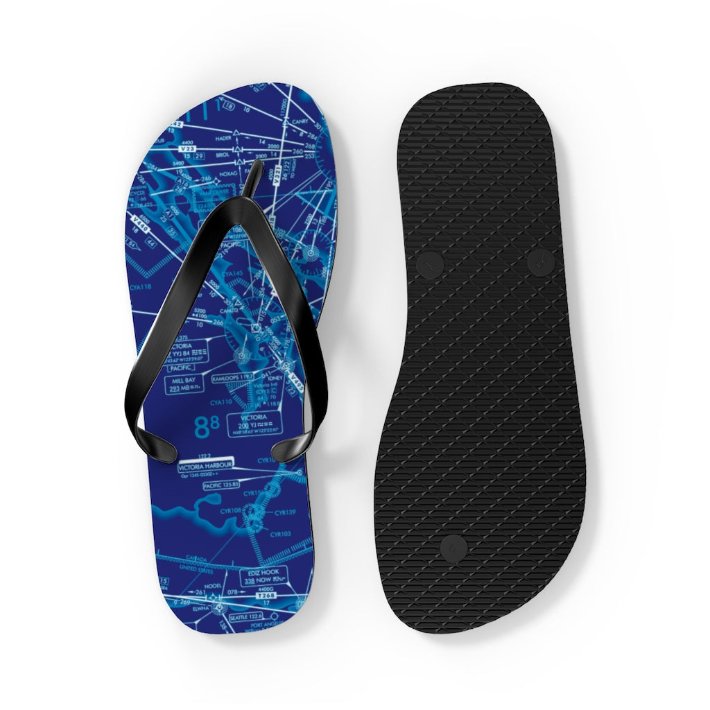 Aeronautical Chart Flip-Flops (ELUS1/blue)