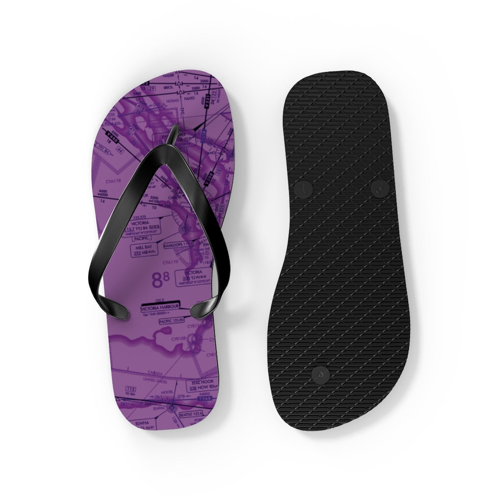 Aeronautical Chart Flip-Flops (ELUS1/purple)