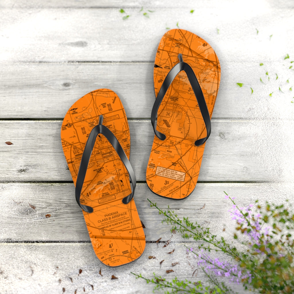 Aeronautical Chart Flip-Flops (PHX/orange)