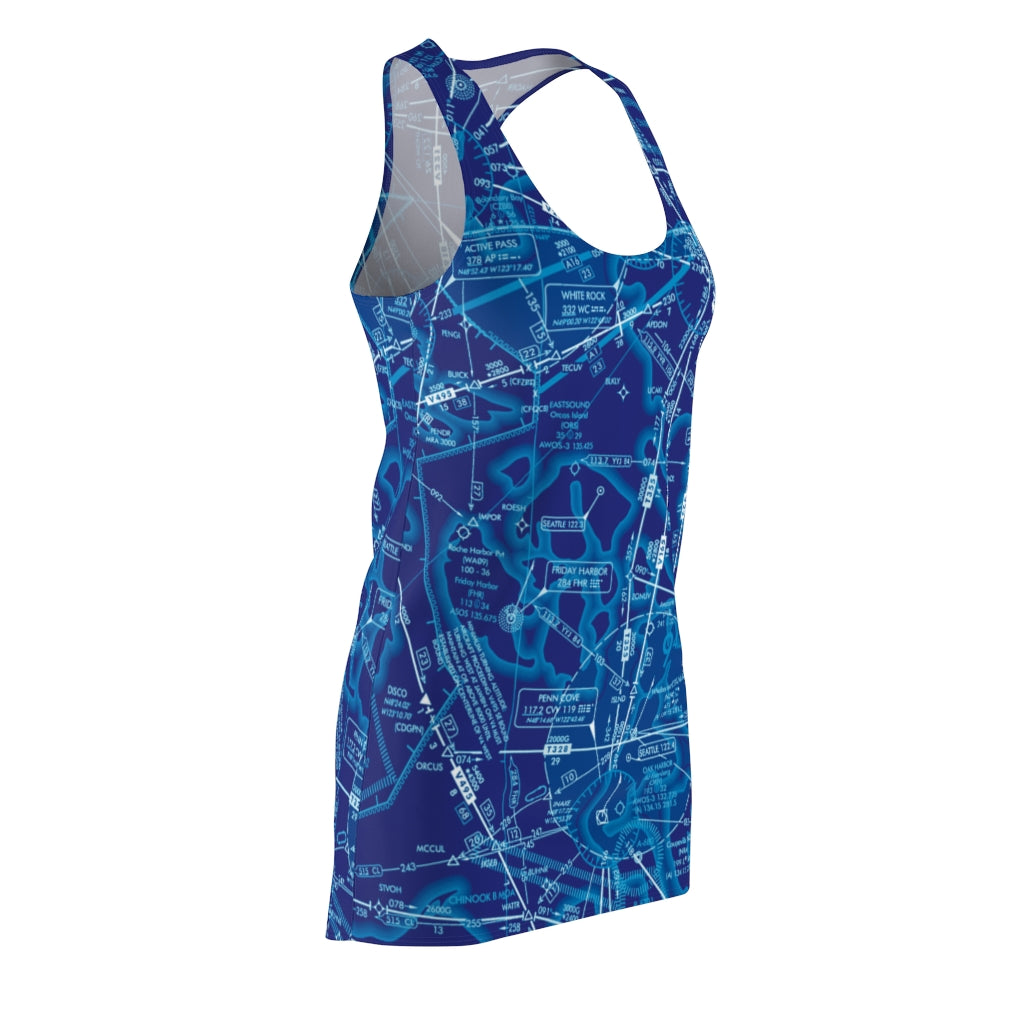 Enroute Low Altitude Chart - racerback dress (blue)