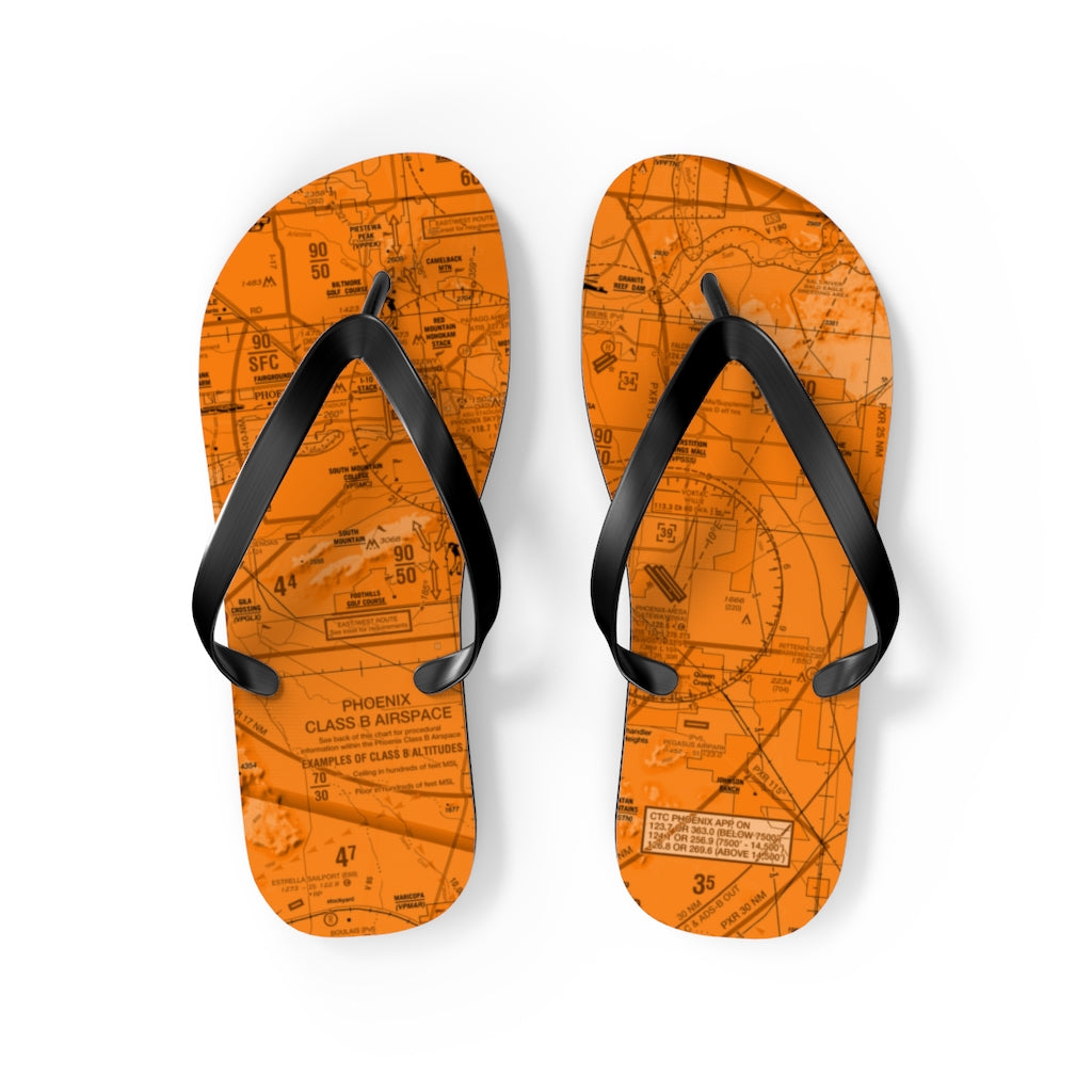 Aeronautical Chart Flip-Flops (PHX/orange)