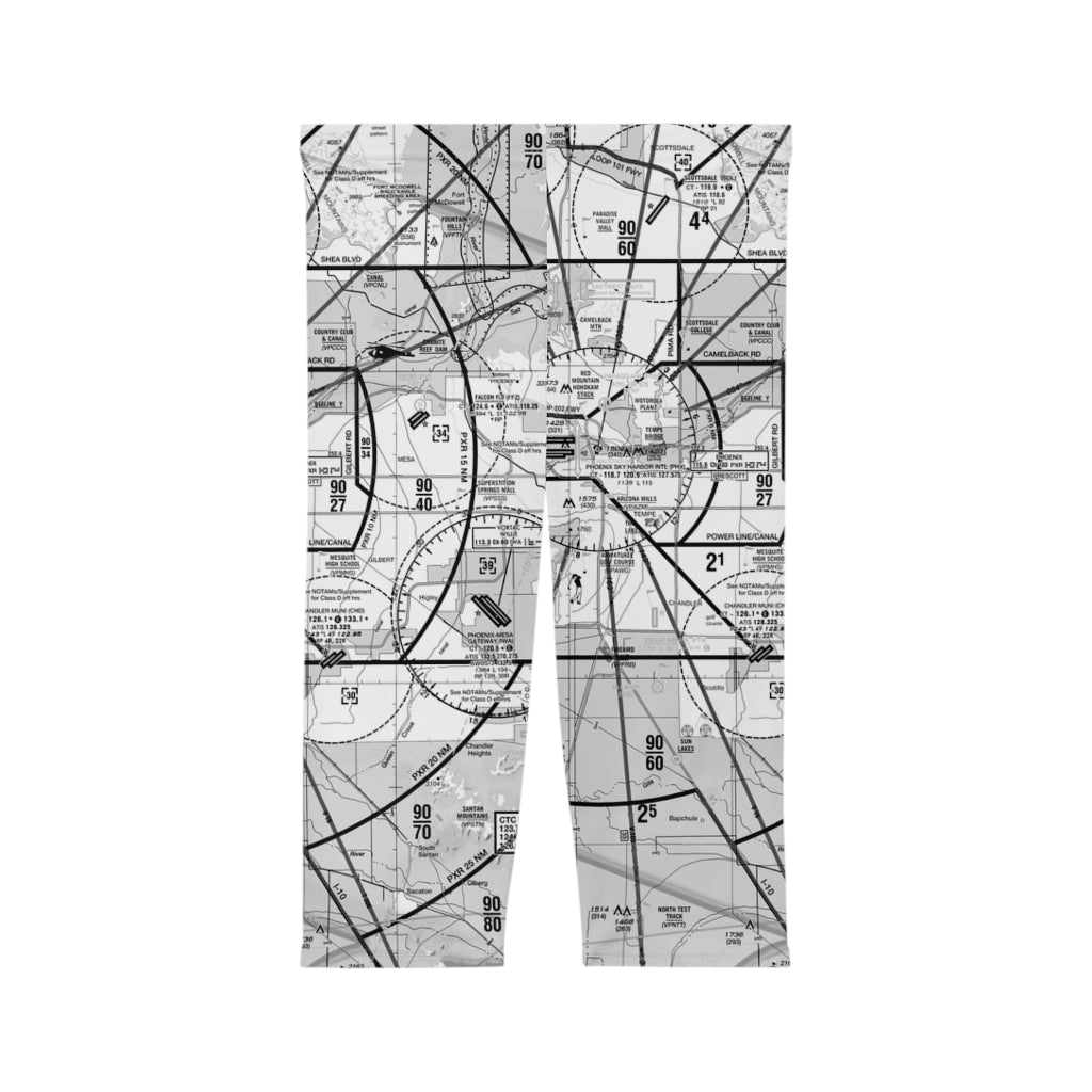 Phoenix TAC Chart capri leggings (b&w)