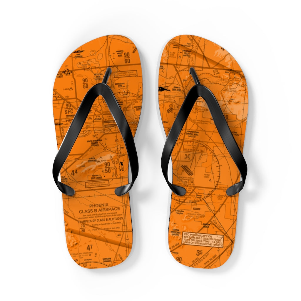 Aeronautical Chart Flip-Flops (PHX/orange)