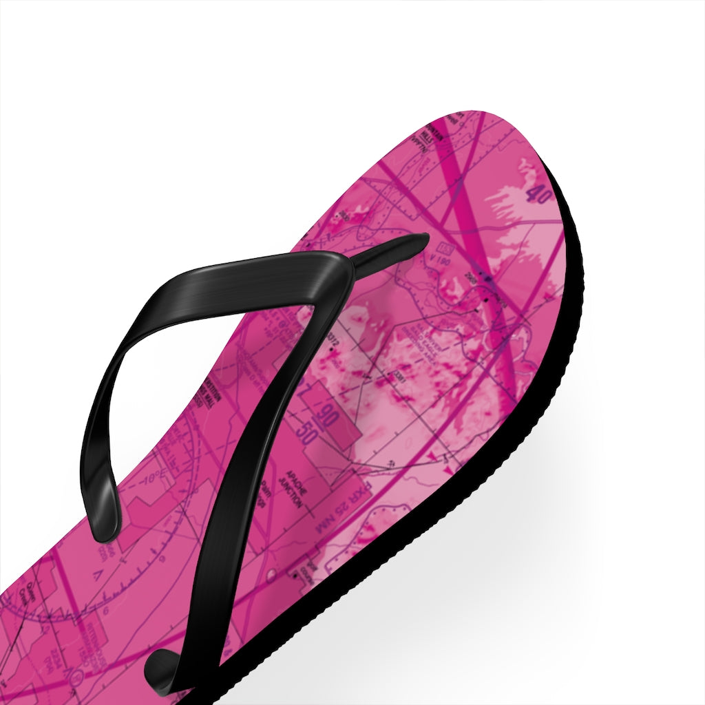 Aeronautical Chart Flip-Flops (PHX/pink)