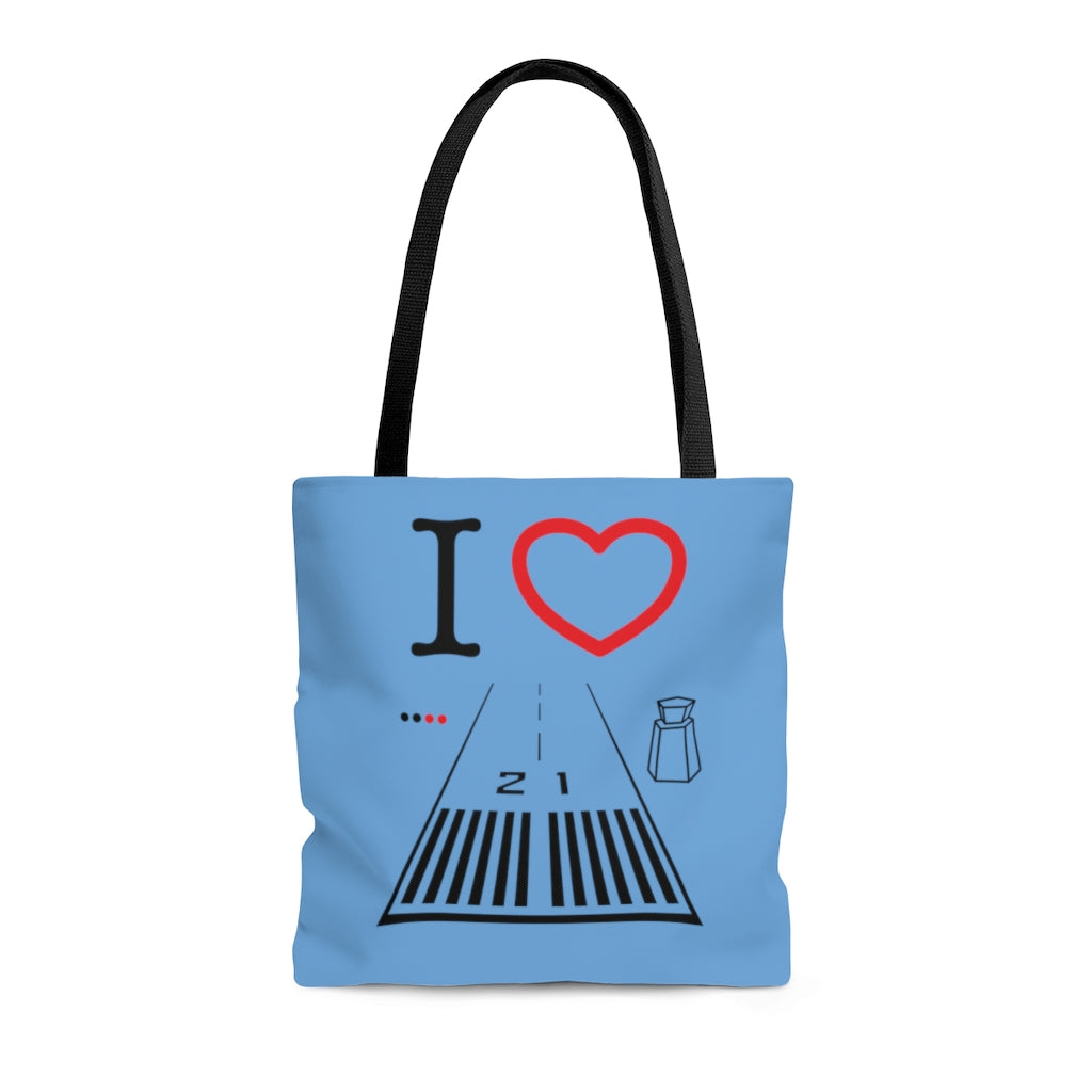 Santa Monica Airport Runway 21 / 3 - tote bag (lt. blue)