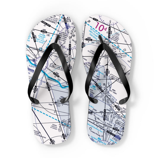 Aeronautical Chart Flip-Flops (ELUS3/white)