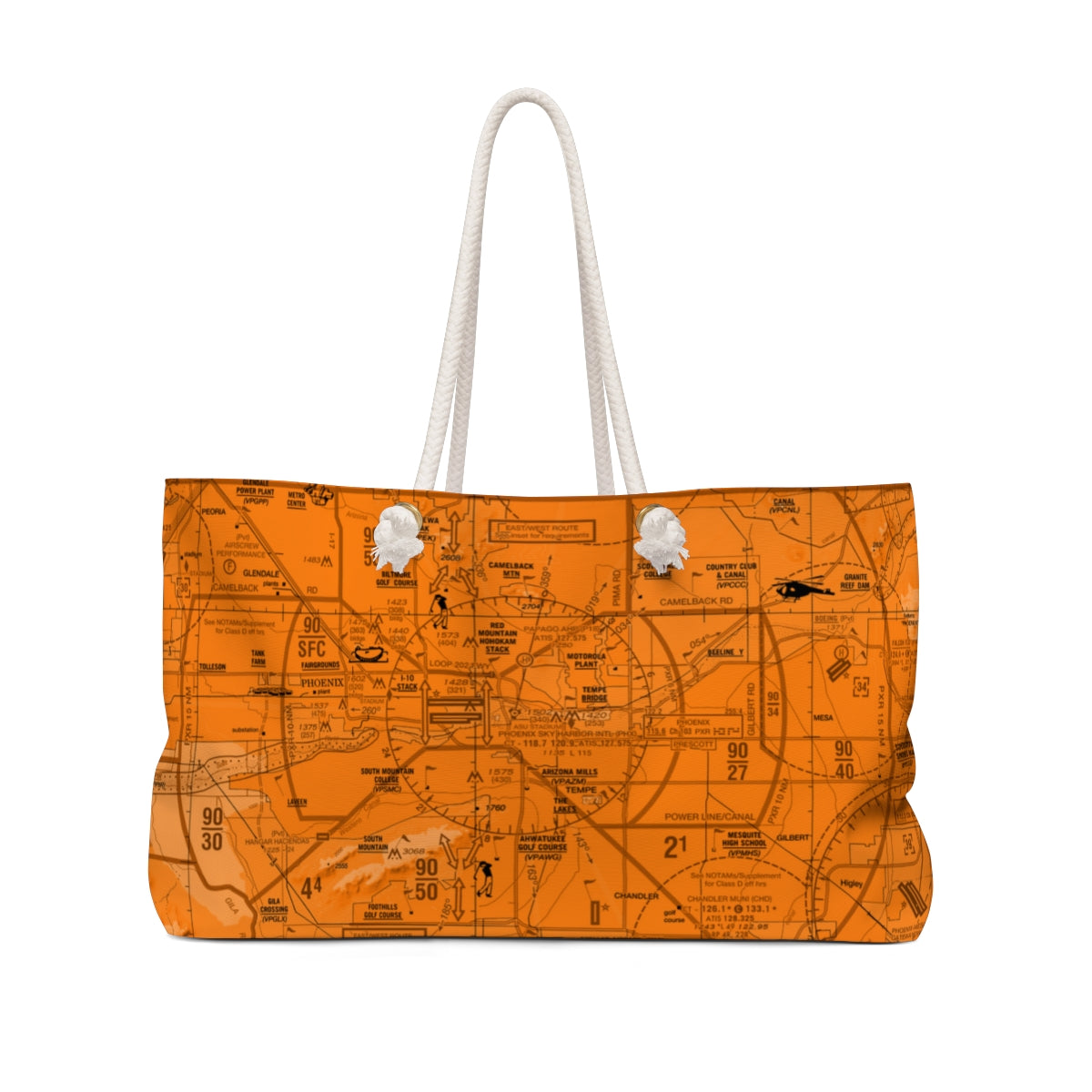 Aeronautical Chart weekender tote bag (PHX/orange)