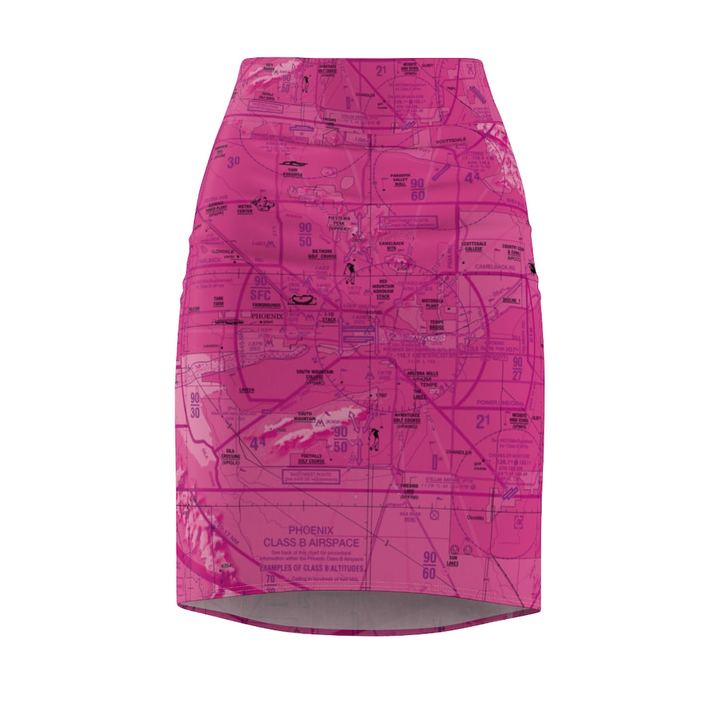 Phoenix TAC Chart - women's pencil skirt (pink)