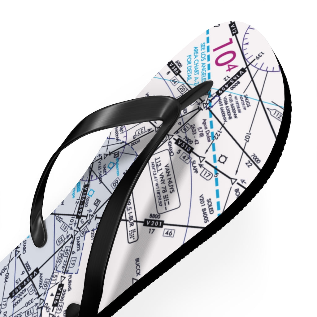 Aeronautical Chart Flip-Flops (ELUS3/white)