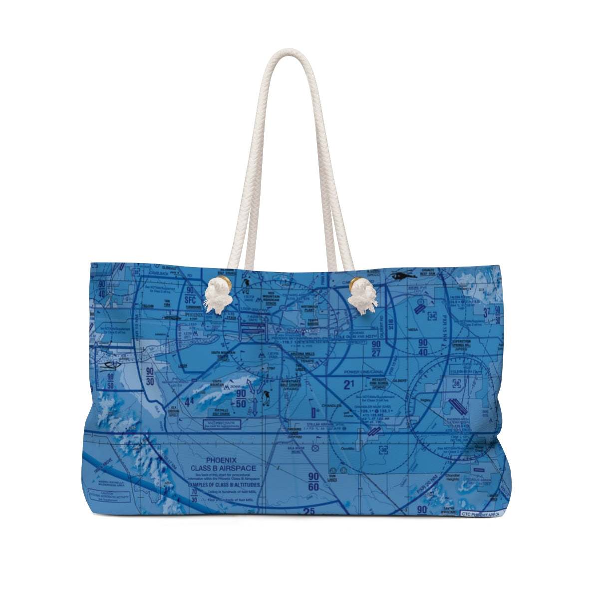 Aeronautical Chart weekender tote bag (PHX/blue)