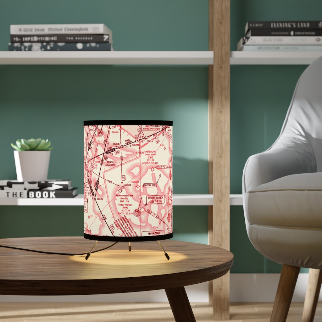 Enroute Low Altitude Chart (red&white) - Tripod Lamp