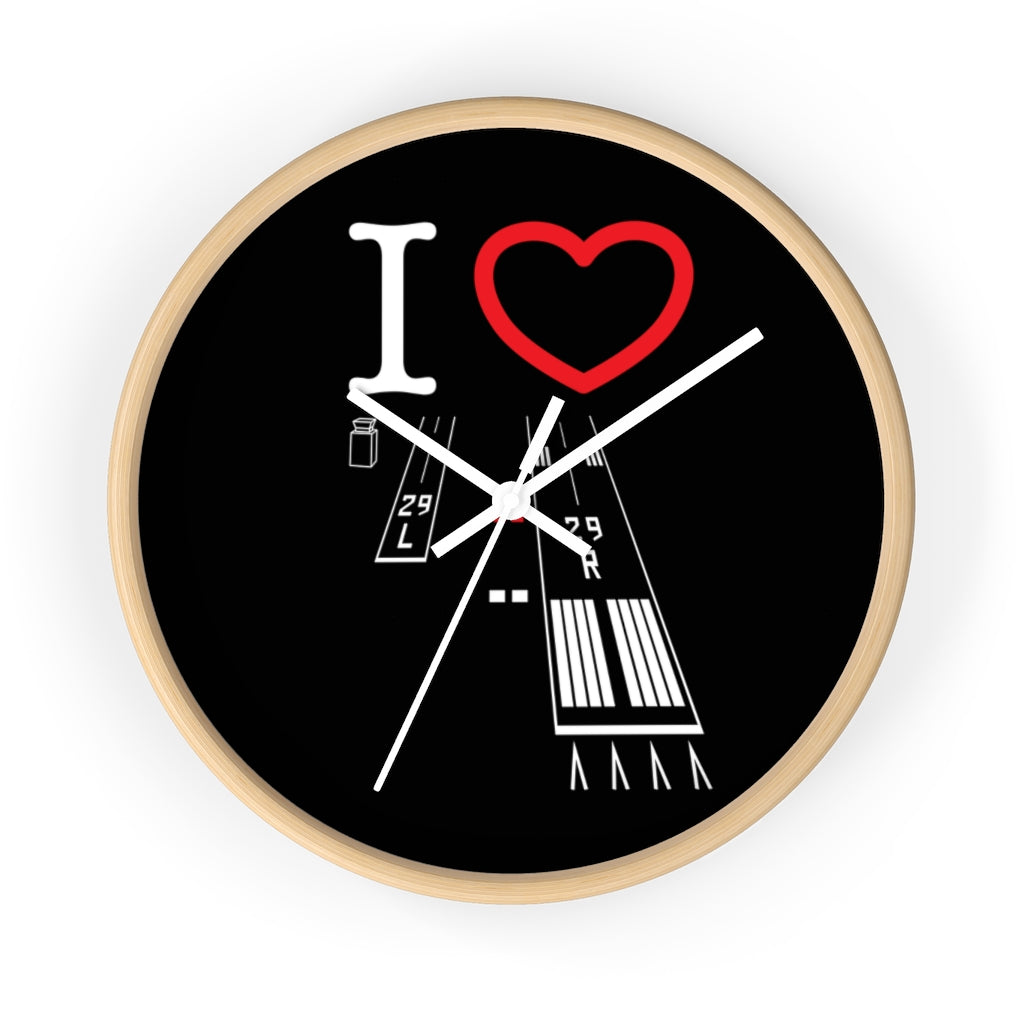Torrance Airport Runways 29L-29R wall clock (black)