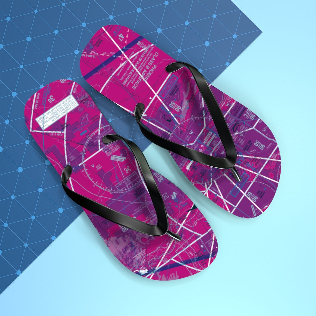 Aeronautical Chart Flip-Flops (PHX/purple)