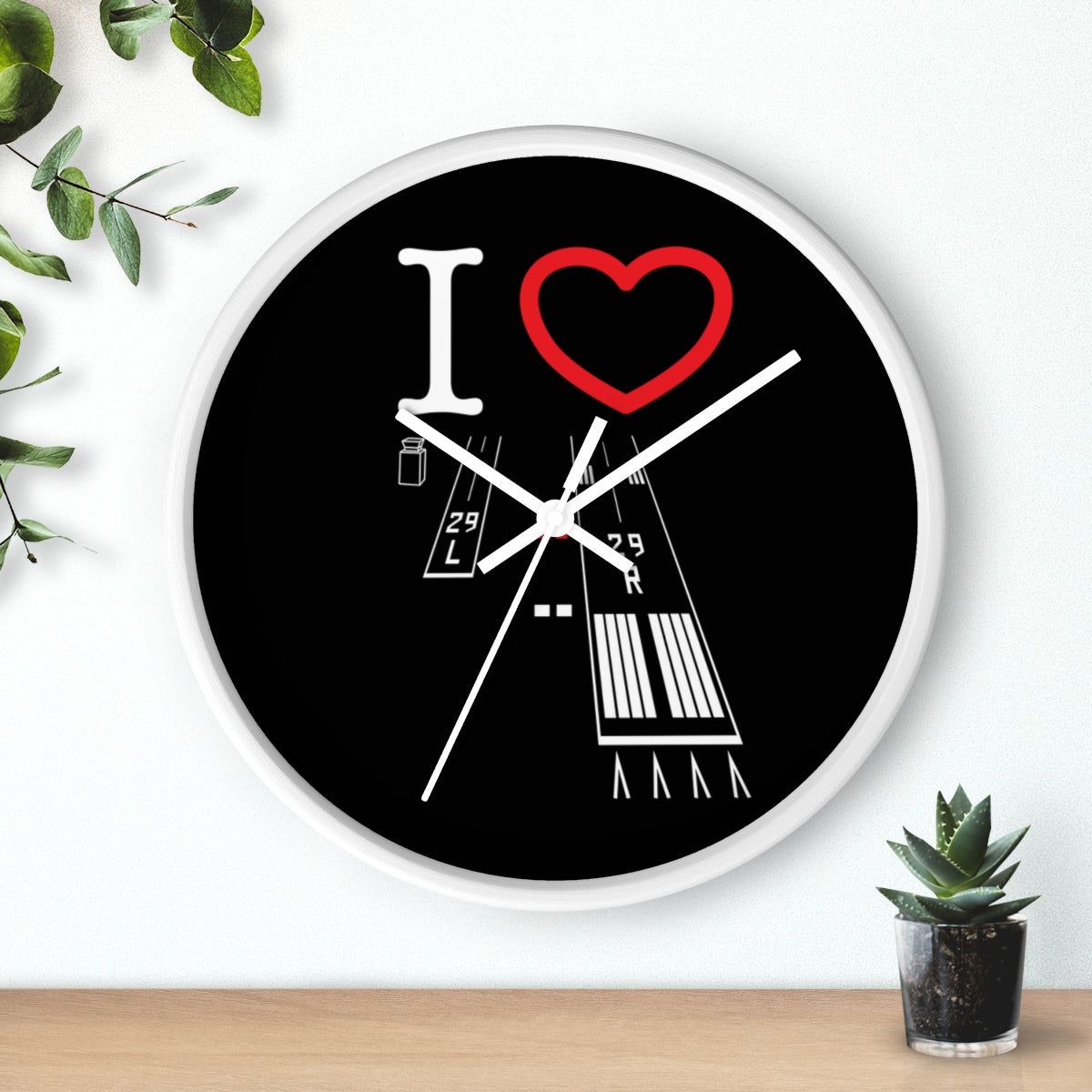 Torrance Airport Runways 29L-29R wall clock (black)
