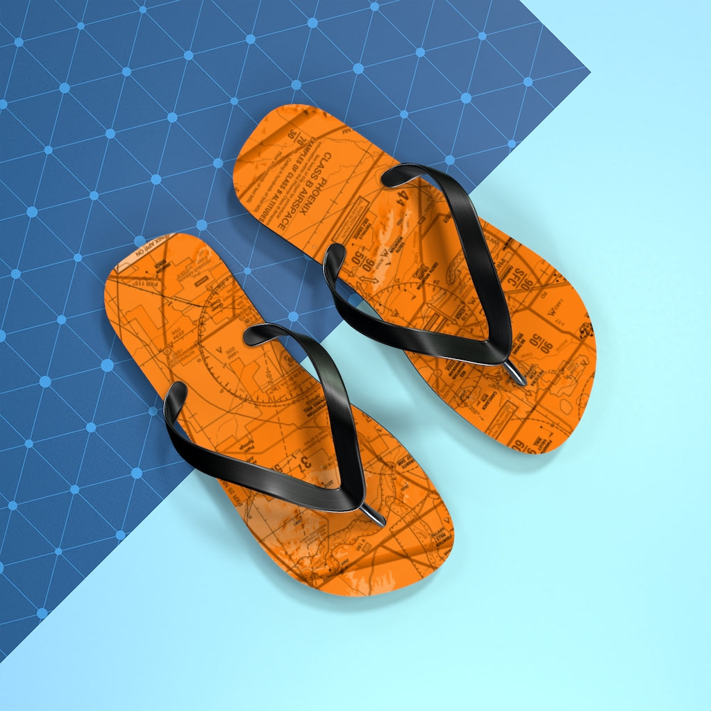 Aeronautical Chart Flip-Flops (PHX/orange)