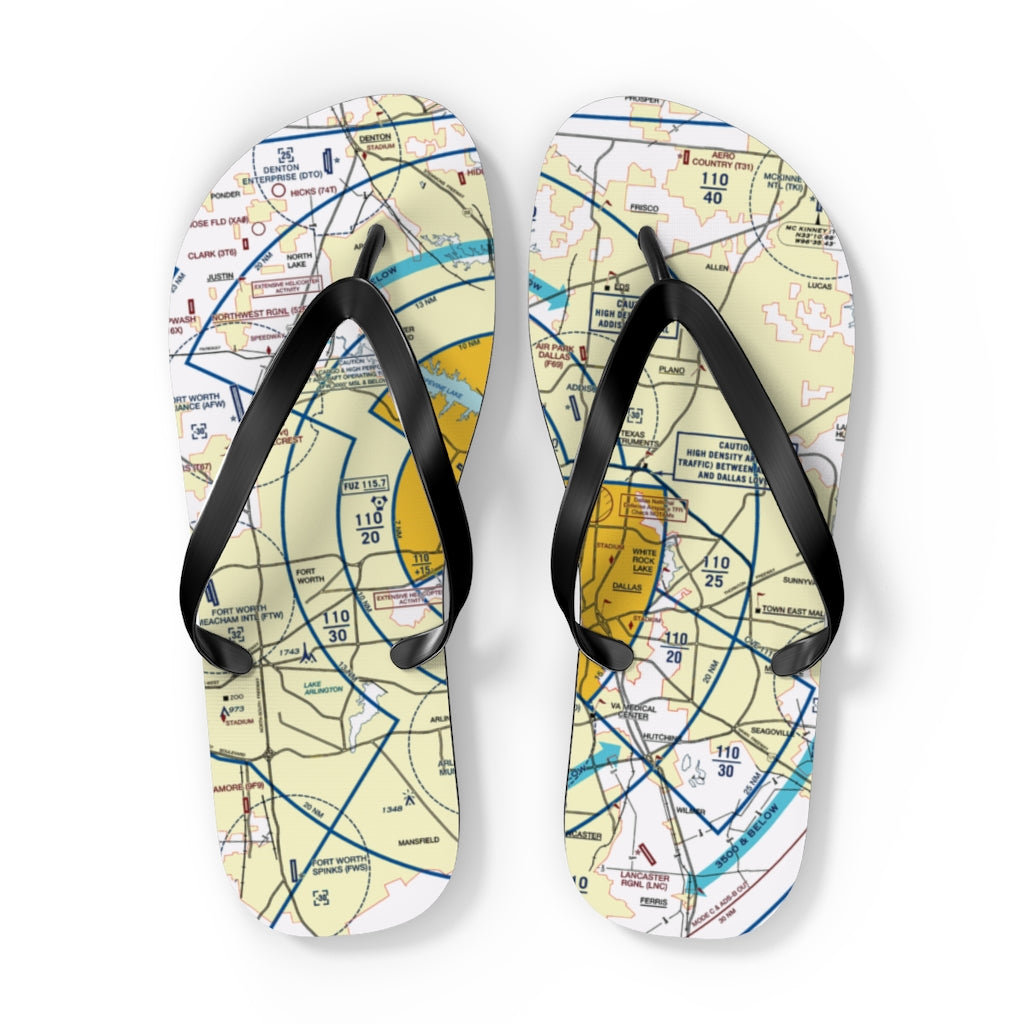 Aeronautical Chart Flip-Flops (DFW)
