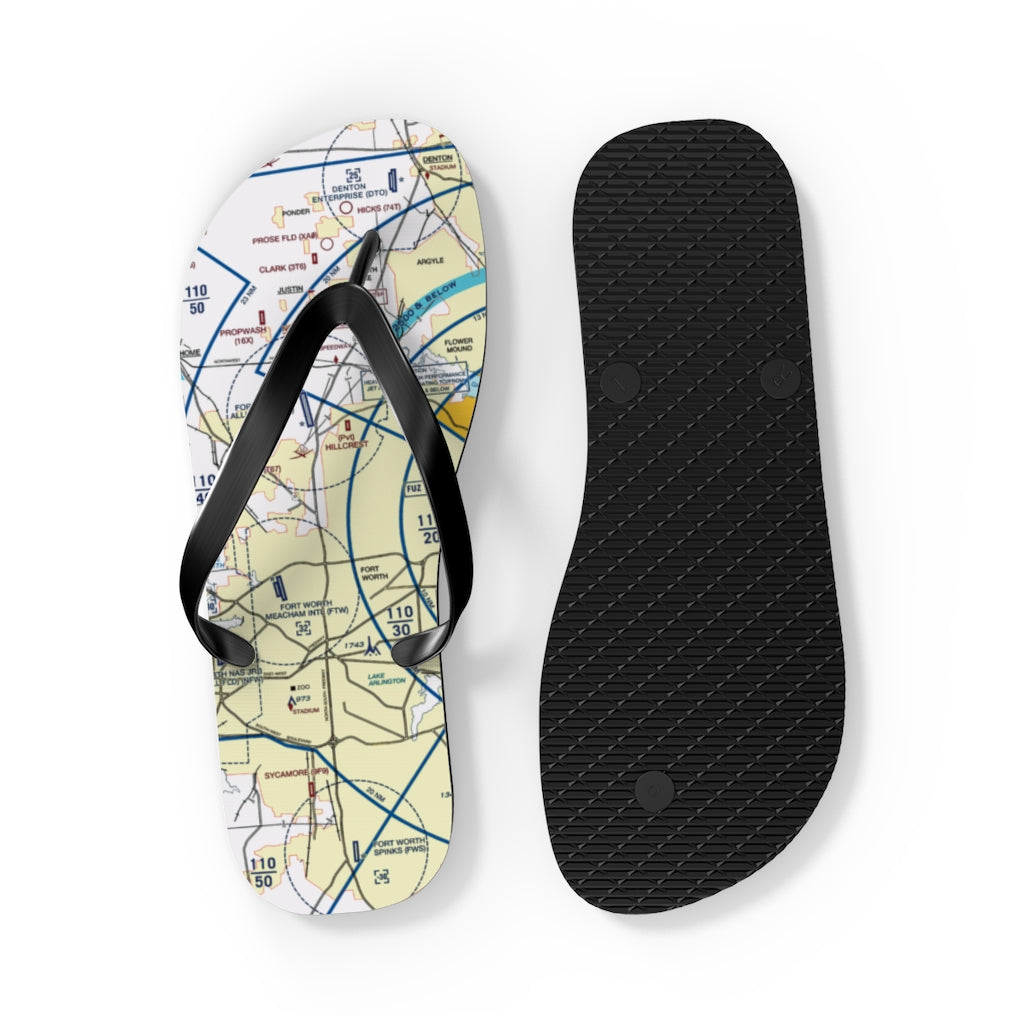 Aeronautical Chart Flip-Flops (DFW)