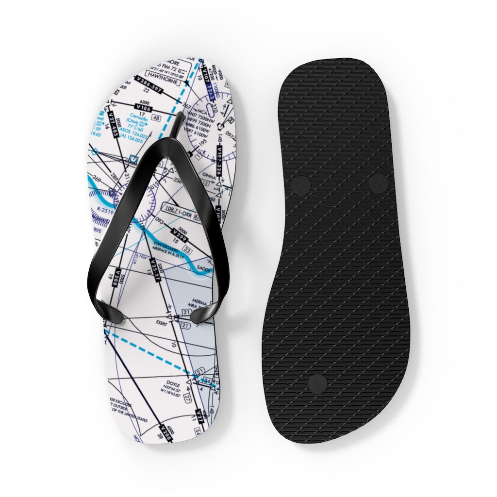 Aeronautical Chart Flip-Flops (ELUS3/white)