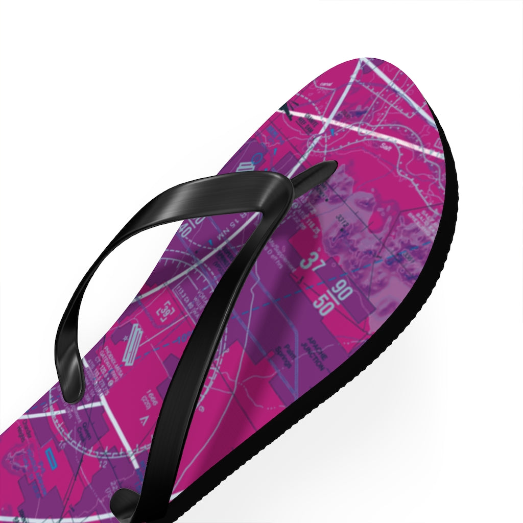 Aeronautical Chart Flip-Flops (PHX/purple)