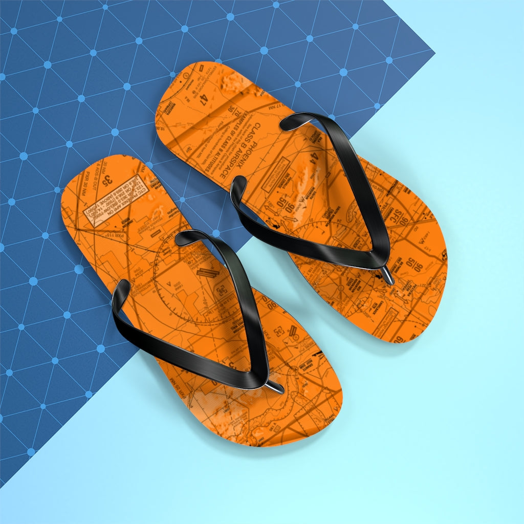 Aeronautical Chart Flip-Flops (PHX/orange)