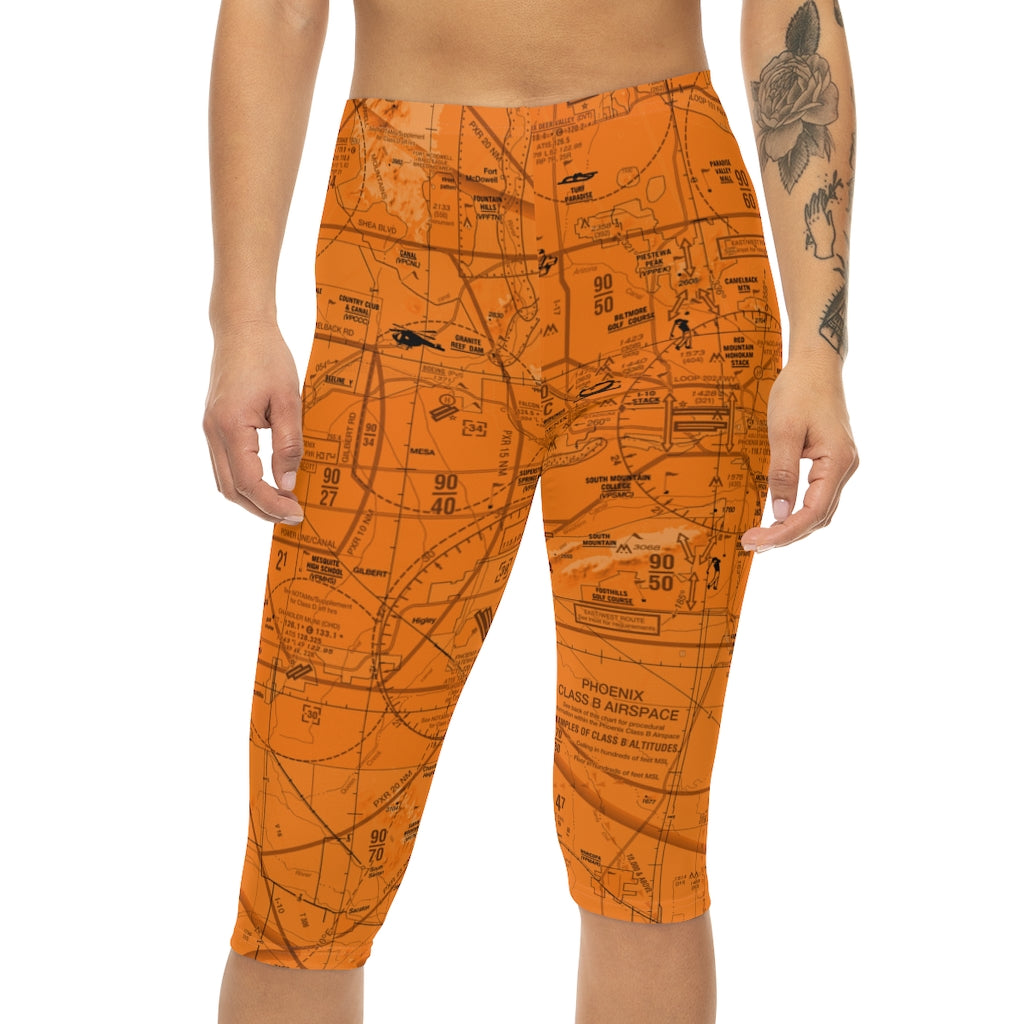 Phoenix TAC Chart capri leggings (orange)