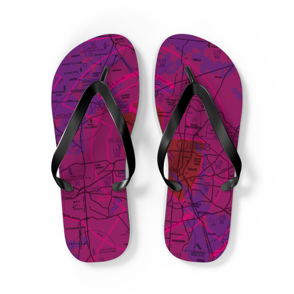 Aeronautical Chart Flip-Flops (DFW/purple)