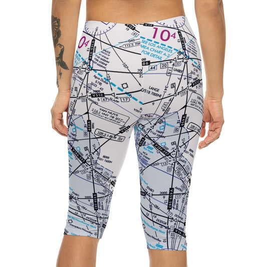 Enroute Low Altitude Chart capri leggings (white)