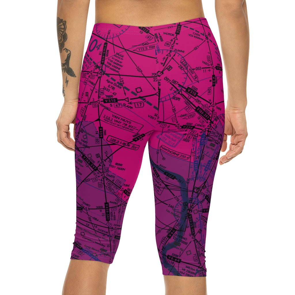 Enroute Low Altitude Chart capri leggings (ELUS3/pink)