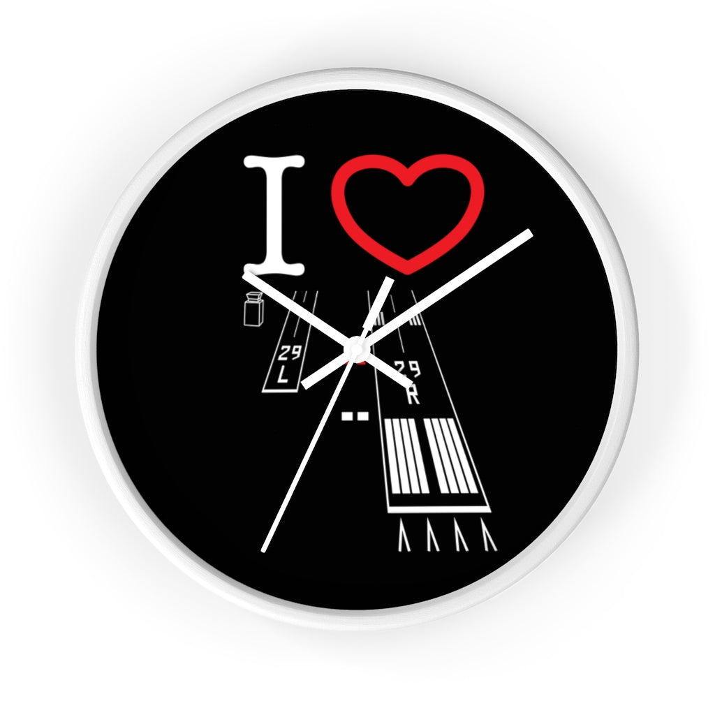 Torrance Airport Runways 29L-29R wall clock (black)