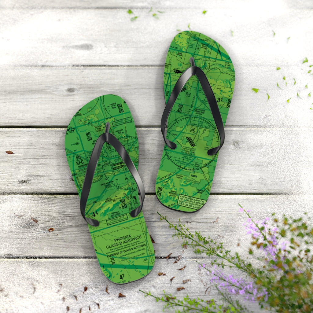 Aeronautical Chart Flip-Flops (PHX/green)