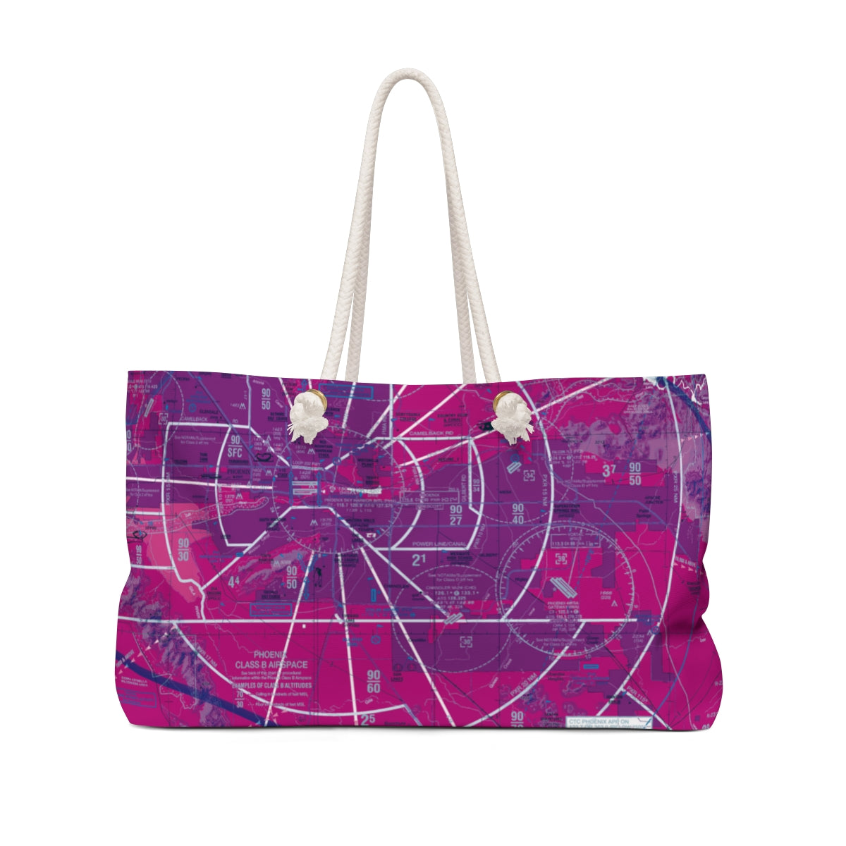 Aeronautical Chart weekender tote bag (PHX/purple)